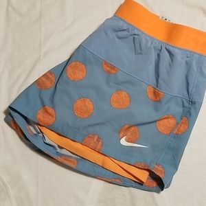 Nike Dri-Fit Orange & Blue Athletic Shorts Size M